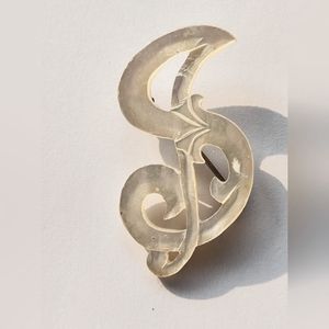 Vintage Pearl Treble Clef Music Lapel Pin
